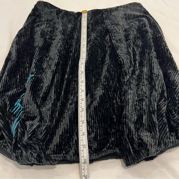 Vintage French Aventures Des Toiles Velvet Corduroy Bubble Skirt 38 Small Black - Picture 11 of 12